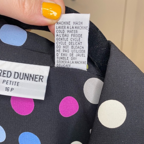 ALFRED DUNNER Vintage Multicoloured Polka Dots Shirt/Blouse - Picture 4 of 6